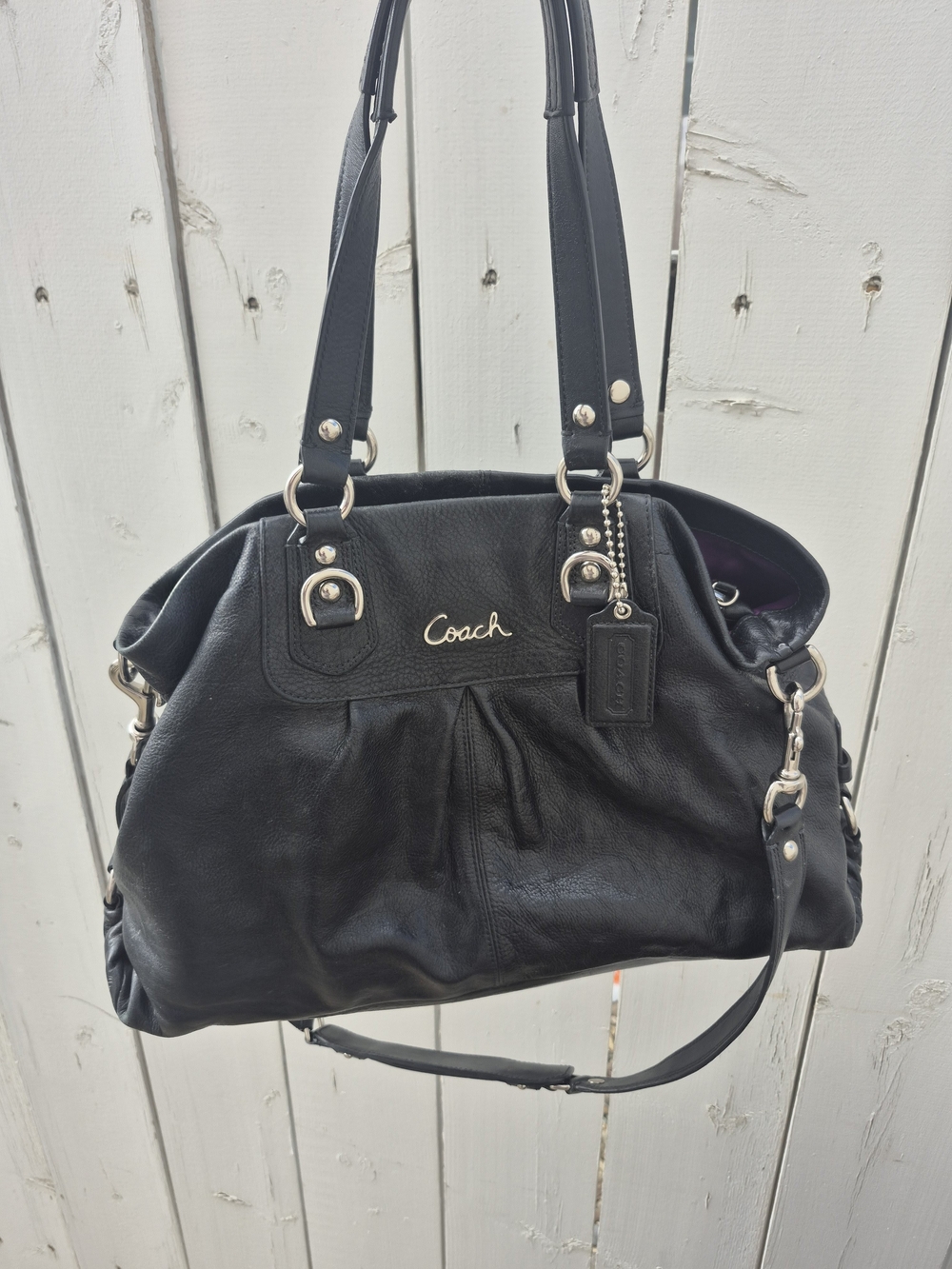 Coach Satchel Handbags Madison Audrey Purse Black Leather